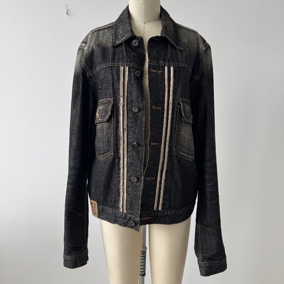 Hugo Boss denim jacket size L black/ dark grey - Picture 1 of 6